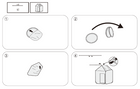 A four-step diagram showing how to unfold the pop-up tent and insert the support poles into the roof sleeves for setup.