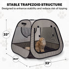 Size comparison for the stable anti tipping Trapezoidal Dog and Cat Playpen