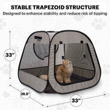 Size comparison for the stable anti tipping Trapezoidal Dog and Cat Playpen
